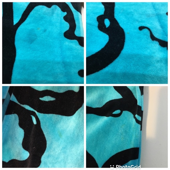 Vintage 80s Teal Black Velour Long Oversized Tunic - Picture 12 of 15